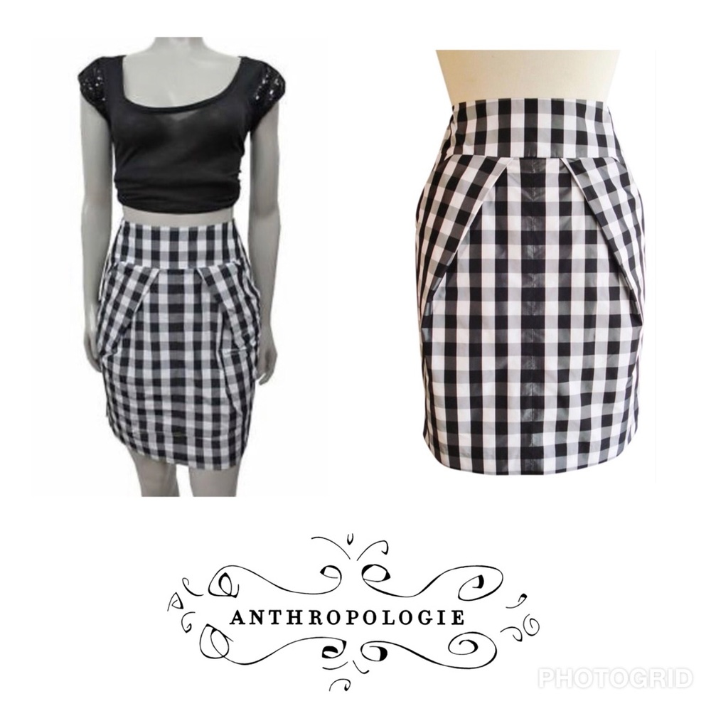 Anthropology Mcginn Gingham with Pockets Size 6 Work Attire Office Casual